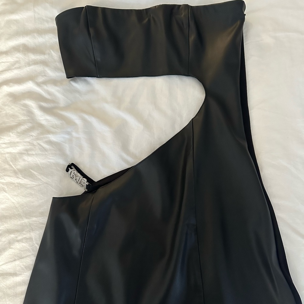 IAM GIA XXS black leather strapless dress - worn once